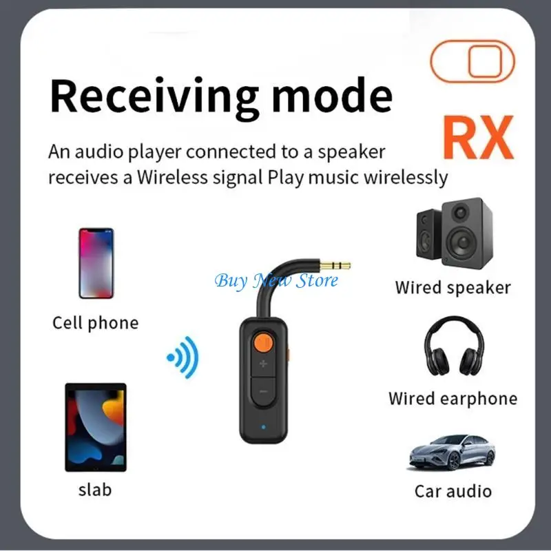 

20CE 3.5MM Auditory Adapter Double Function Wireless Transmitter Receiver BT5.4 Adapter for Car Plane PC Hifi Music
