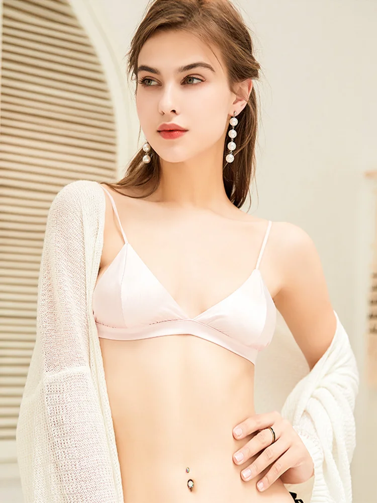 SuyaDream – soutien-gorge en soie 88% naturelle pour femmes, sous-vêtements 12% élasthanne, fin, rembourré, quotidien, blanc, noir, rose, nouvelle