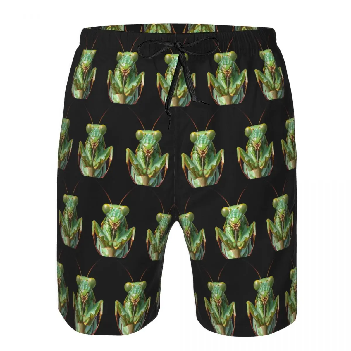 Green Praying Mantis, Eerie Insect Art Trunks Beach Board Shorts Casual Quick Dry Swim Summer Men Pants