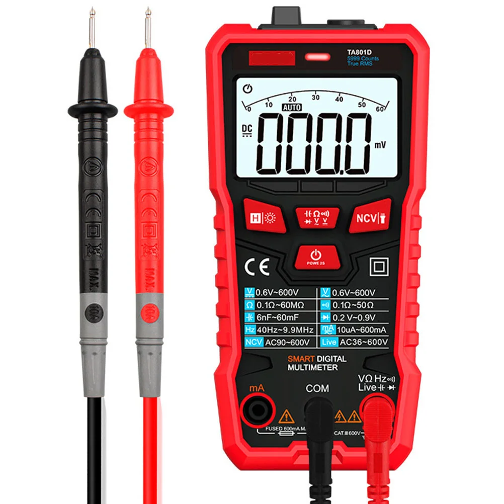 

Digital Multimeter Ac Dc Voltage Current Tester Portable Electrical Repair Tool with Flashlight Ohm Volt Current