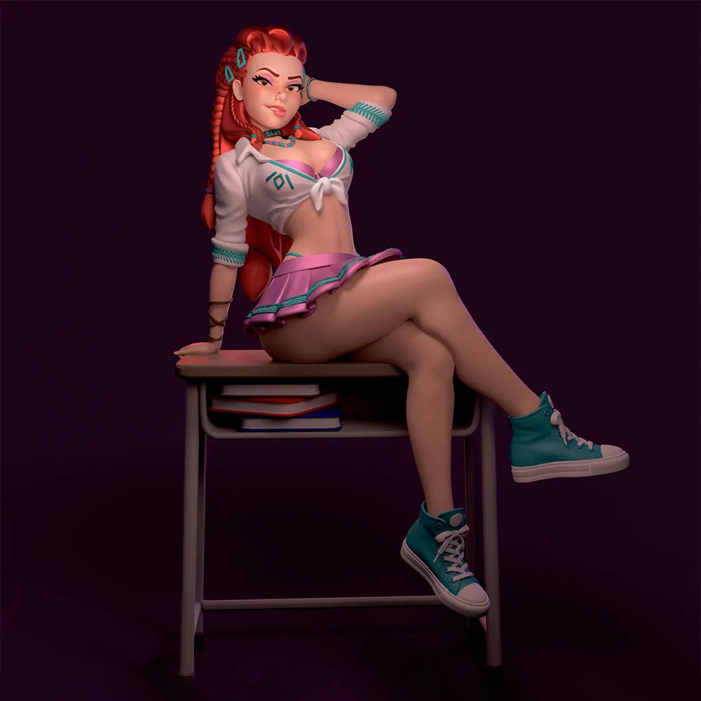 1/24/6 Desk ornament,Casual and trendy girl outfit, sexy girl resin model kit, GK mini 3D printed gray model statue, unpainted.