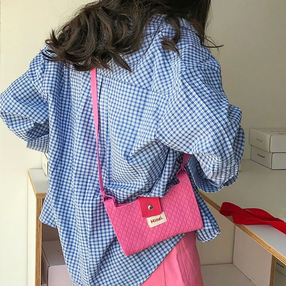 

Simple Summer Hand Knitted Bag Handmade Casual Knit Shoulder Bag Mini Multicolor Beach Bag Ladies/Girls