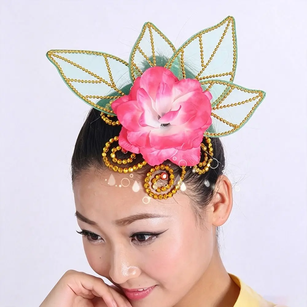 New Floral Style Stage Floral Hair Accessory Decorative Style Glitter Dance Headpiece Plastic Performance Hairpiece Stage Shows
