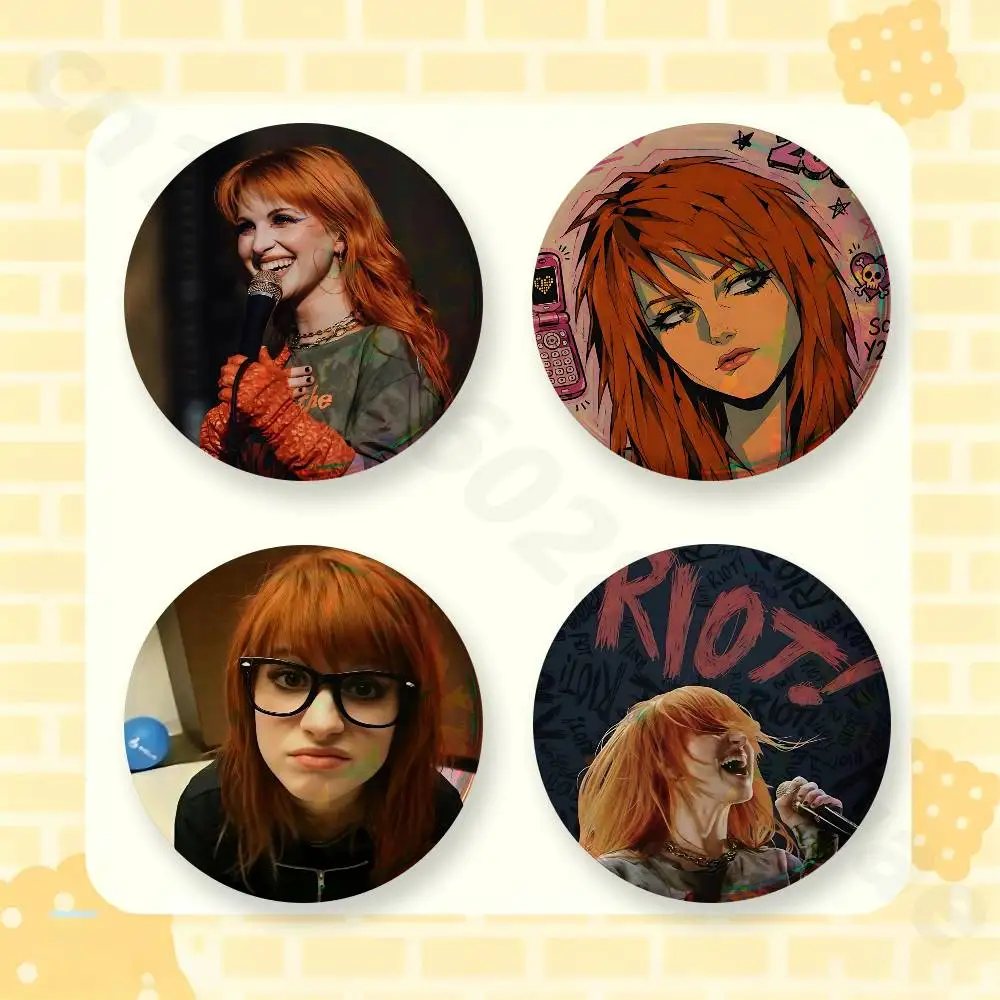 H-Hayley Williams P-Paramore 2 Pieces Set Badge Set Fashion Brooches for Women Men Backpack Accessory Bag Badge