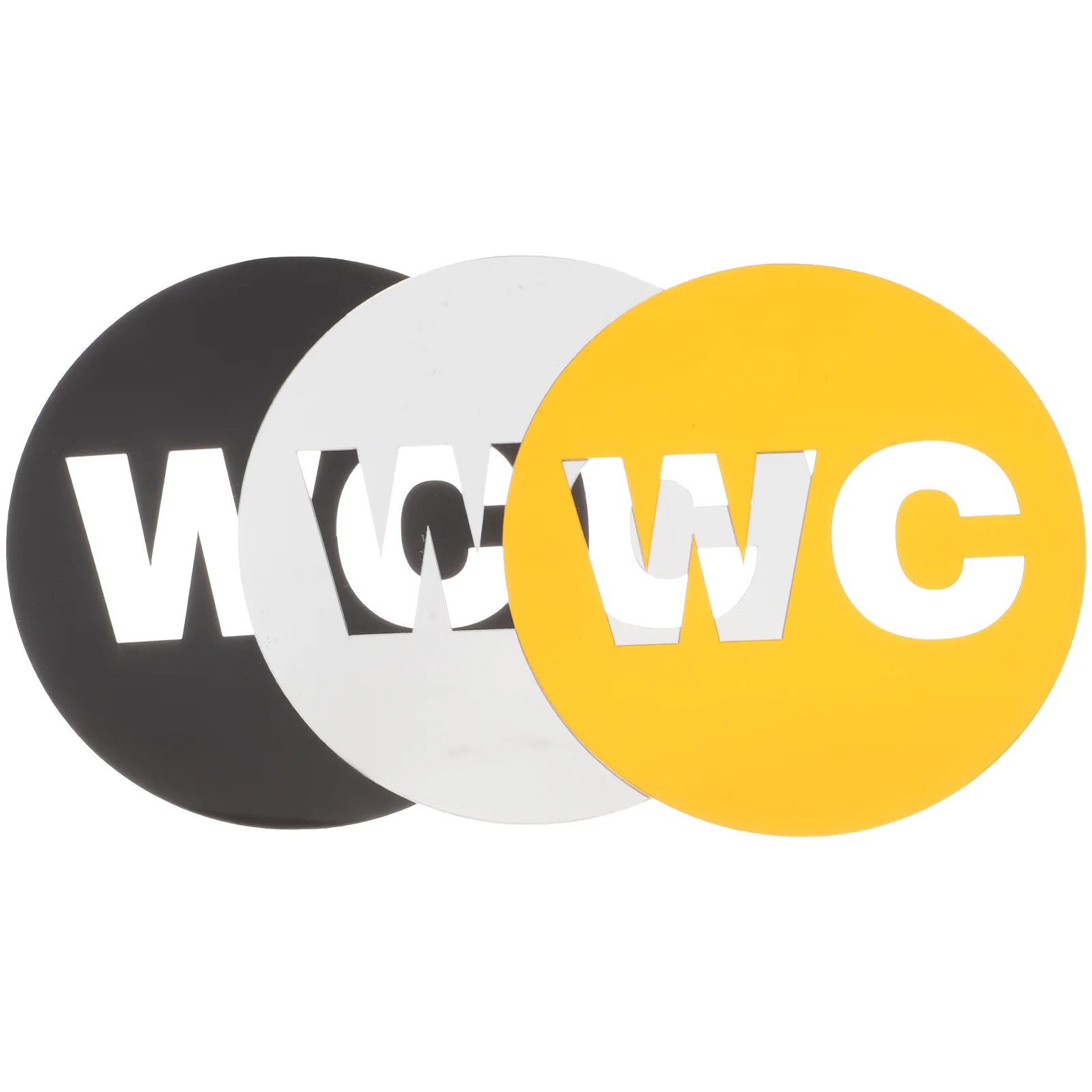 3 Pcs Decorative Restroom Sign Toilet Identification The Signs for WC Reminder Acrylic