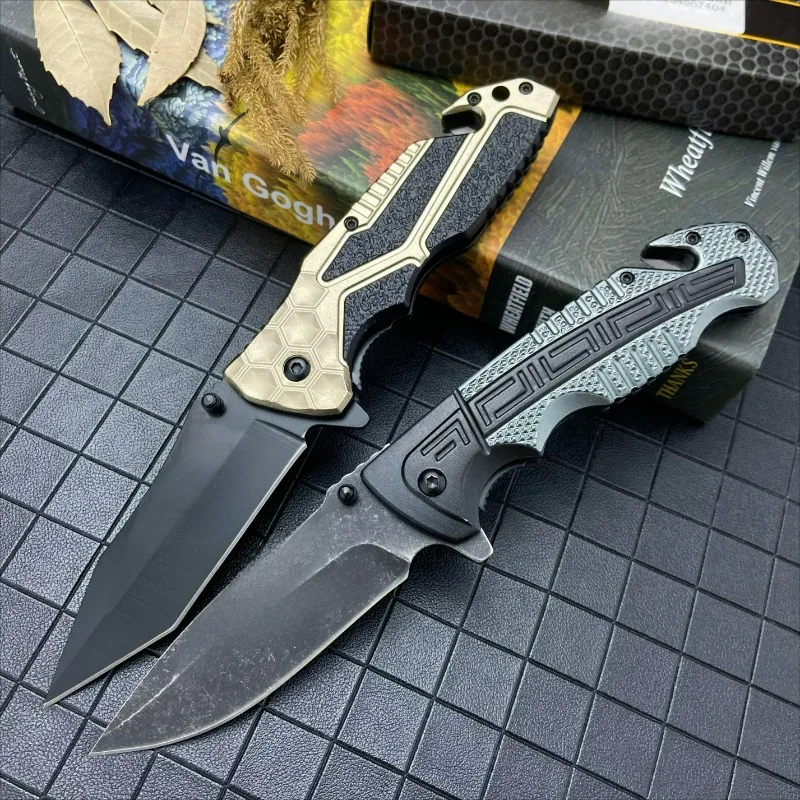 

TAC utility Pocket Folding Knife Stonewash Blade Aluminium Alloy Handle edc multitool knives outdoor bushcraft tactical knife