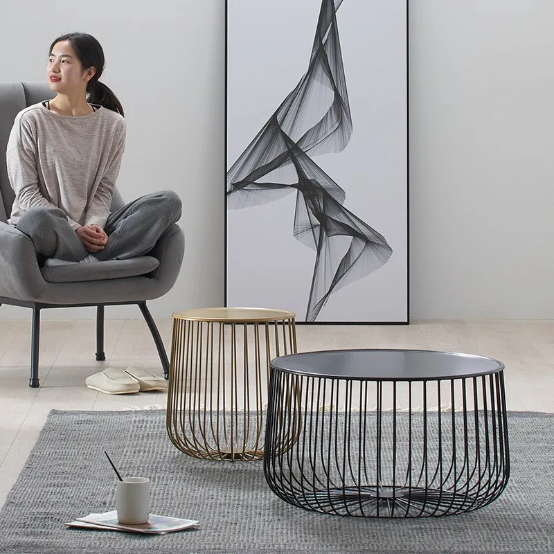 

Скандинавский простой металлический журнальный столик с тыквой, комбинация в индустриальном стиле, художественный индивидуальный край, роскошная краска, клетка для птиц, светильник lu