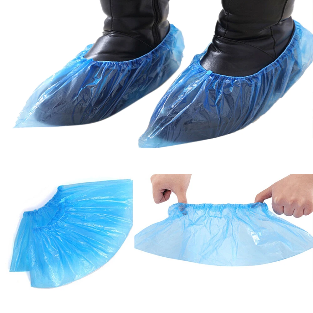 

Plastic Shoe Cover-100pcs Disposable plastic waterproof dustproof shoe covers,Home Indoor Cleaning Shoe Covers,One Size,50 pairs