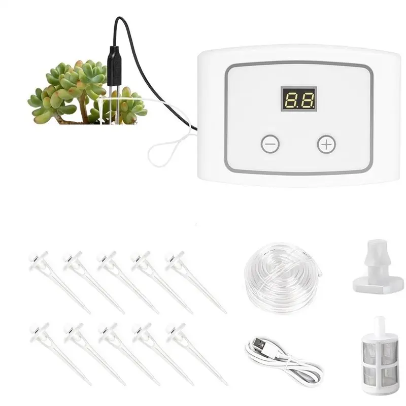ABDJ-Smart Home And Office Plant Watering Device, 1 Set System Drip Irrigation Kit,Adjustable Water Flow Control