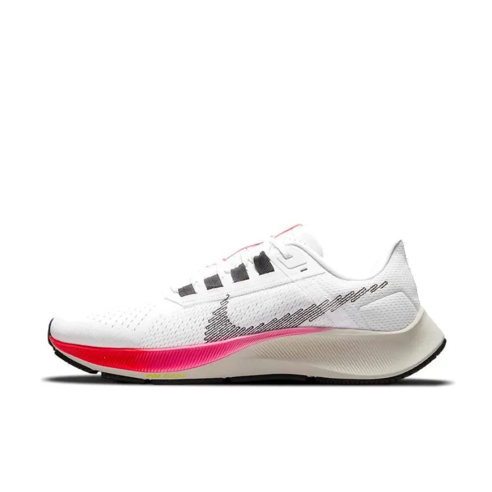 Nike Air Zoom Pegasus 38 Low Herren- und Damen-Sneaker, leichte, dämpfende Laufschuhe, bequem und tragbar, Weiß und Rosa