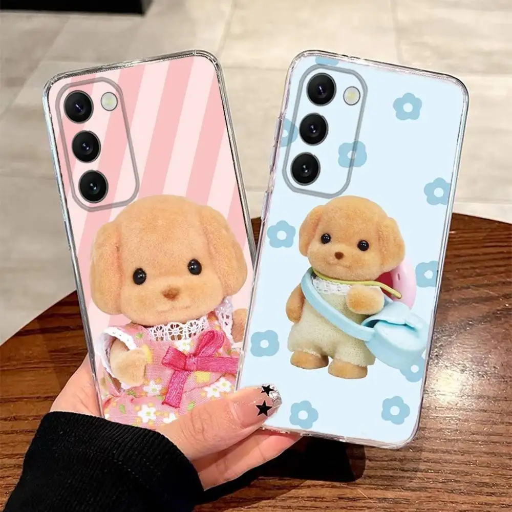 

Sylvanian Cute P-Poodle Phone Case For Samsung S30,23,21,22,20 FE lite,S10,9,PIus Note20ultra Soft Transparent