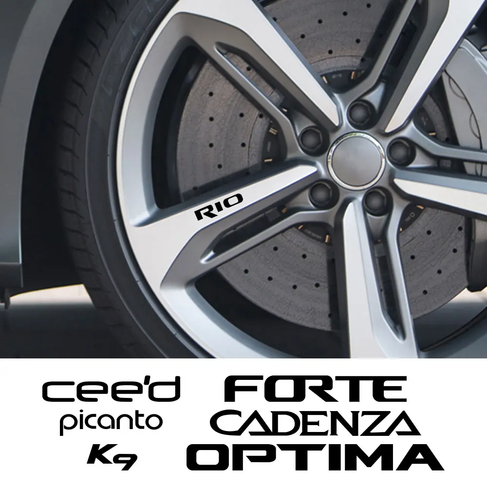 4 Uds pegatinas de llanta de rueda de coche para Kia Rio Optima Picanto Ceed Forte Cadenza K9 Motor deporte decoración calcomanías accesorios de sintonización automática