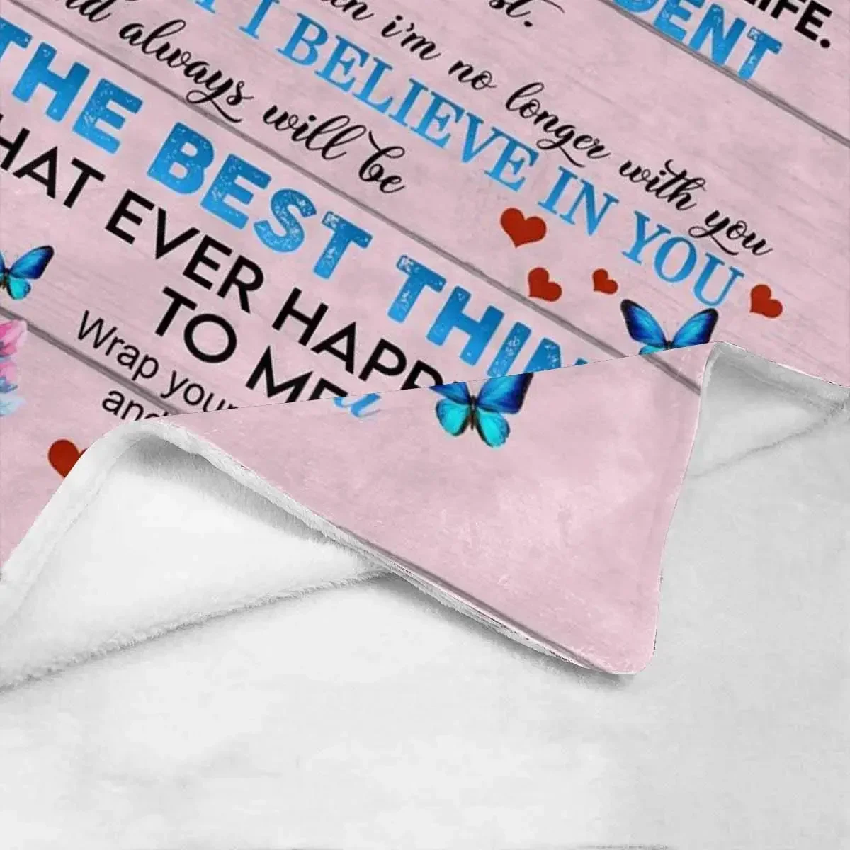 بطانية لابنتي من ماما تذكر دائمًا كم أحبك على شكل فراشة زهور رمي بطانية للأريكة والسرير المخصص #4