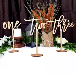 Wedding Wooden Table Numbers With Base Laser Cut Birthday Party Decor Gifts Rustic Custom Wedding Reception Table Centerpieces