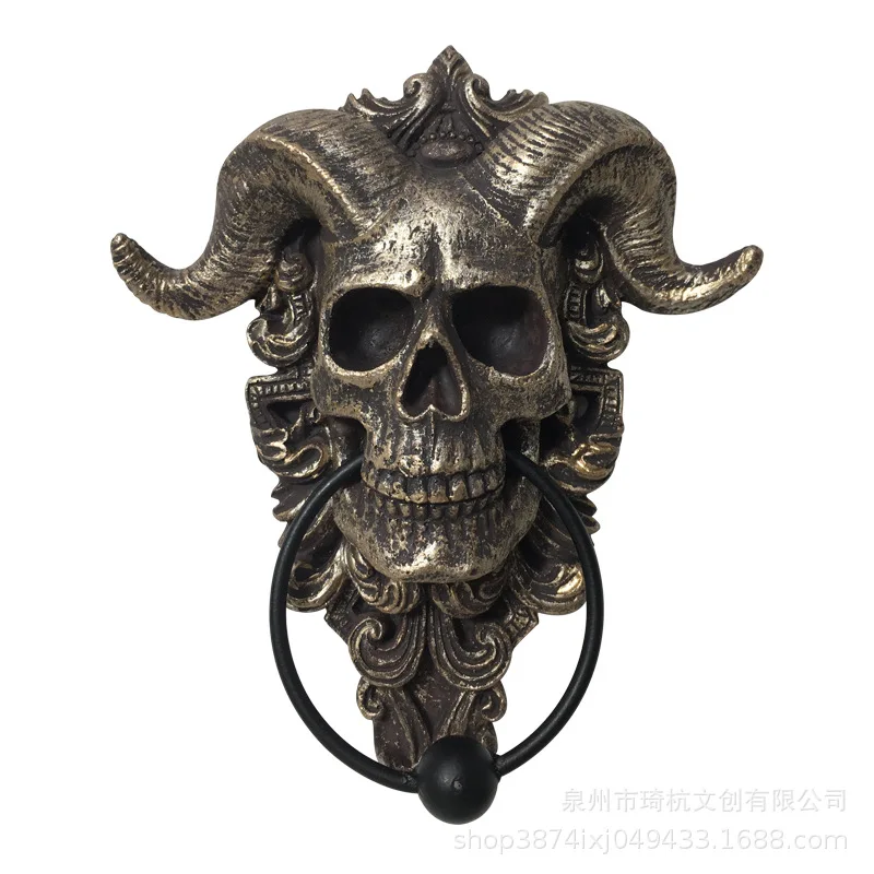 Western animal resin door rings decorated with personalized dark wind hanging decorations realistic bat animal door handles