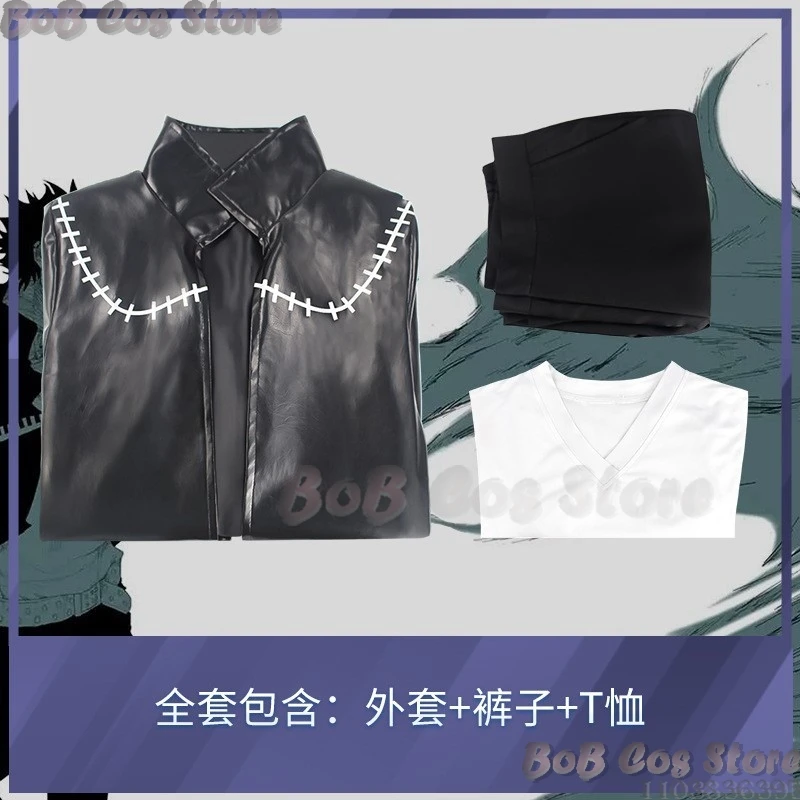 My Acdeia Dabi Cosplay Costume Black Hero Flame Pattern Jacket Burned Skin Effect Detachable Cape Glove Belt Navidad Carnaval view 5