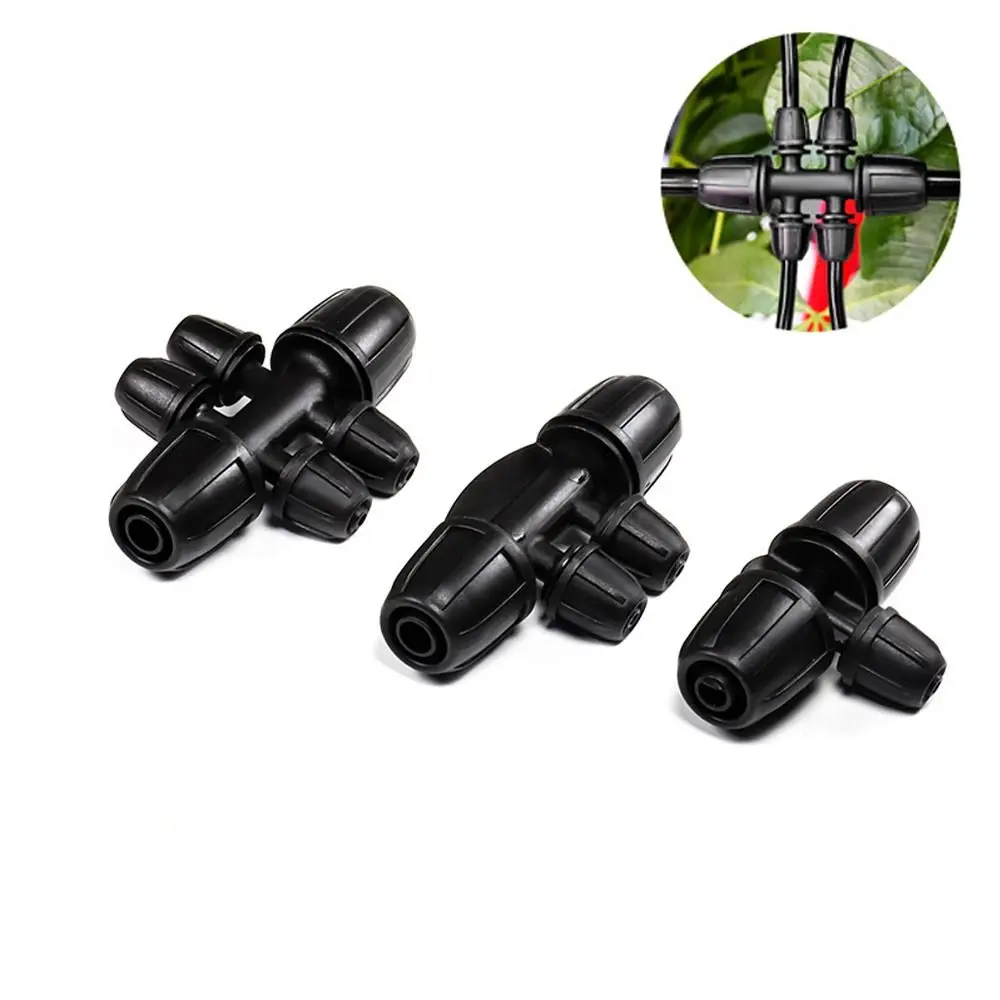 New 8/11' to 4/7'mm Multi-ways Connector 4/7mm Hose Lock Tee Drip Irrigation Joint Garden Accessory PE Pipe Locked Connector