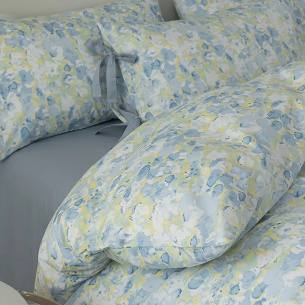 100% Cotton Bedding Set Vintage Floral Print Duvet Cover Set Green Bow Decor Pillowcases Bed Sheet Single Double Queen King Size