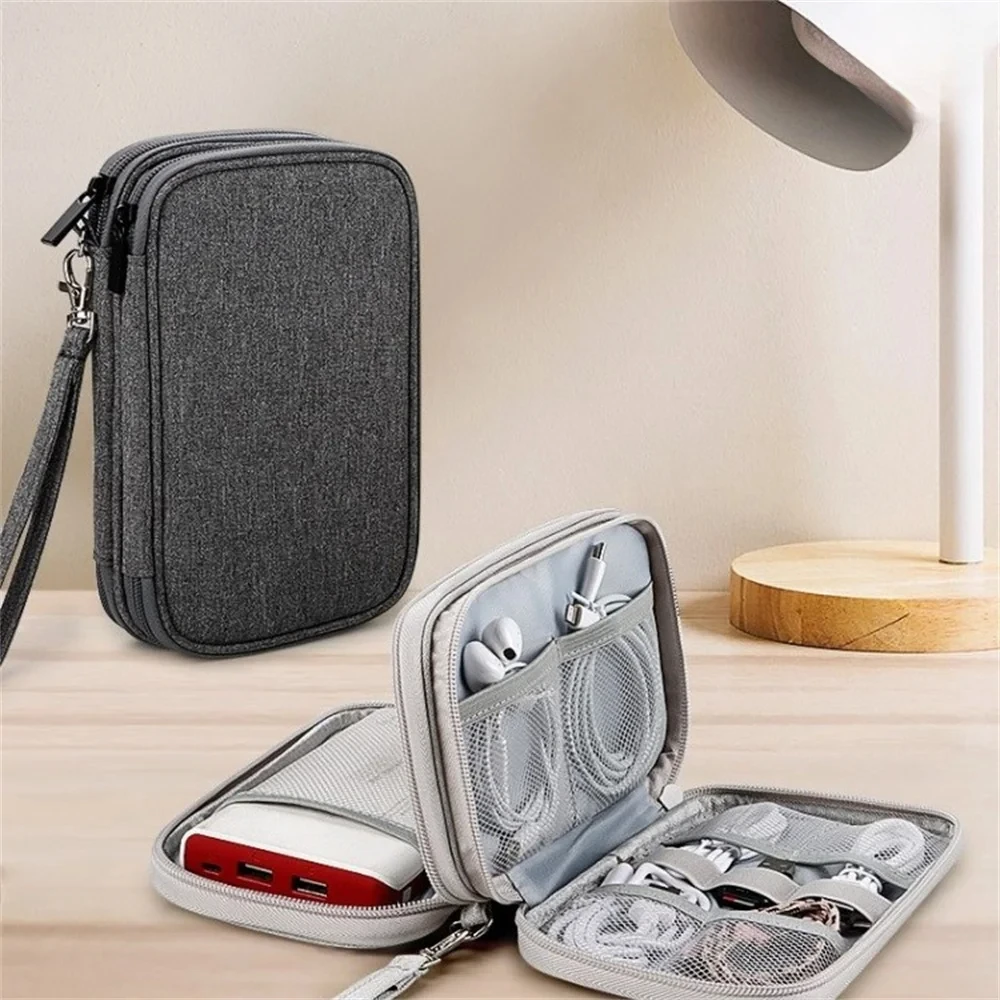 

Travel Organizer Electronics Accessories Carrying Bag Portable Waterproof Double Layers All-in-One Storage Bags for Cable Wires