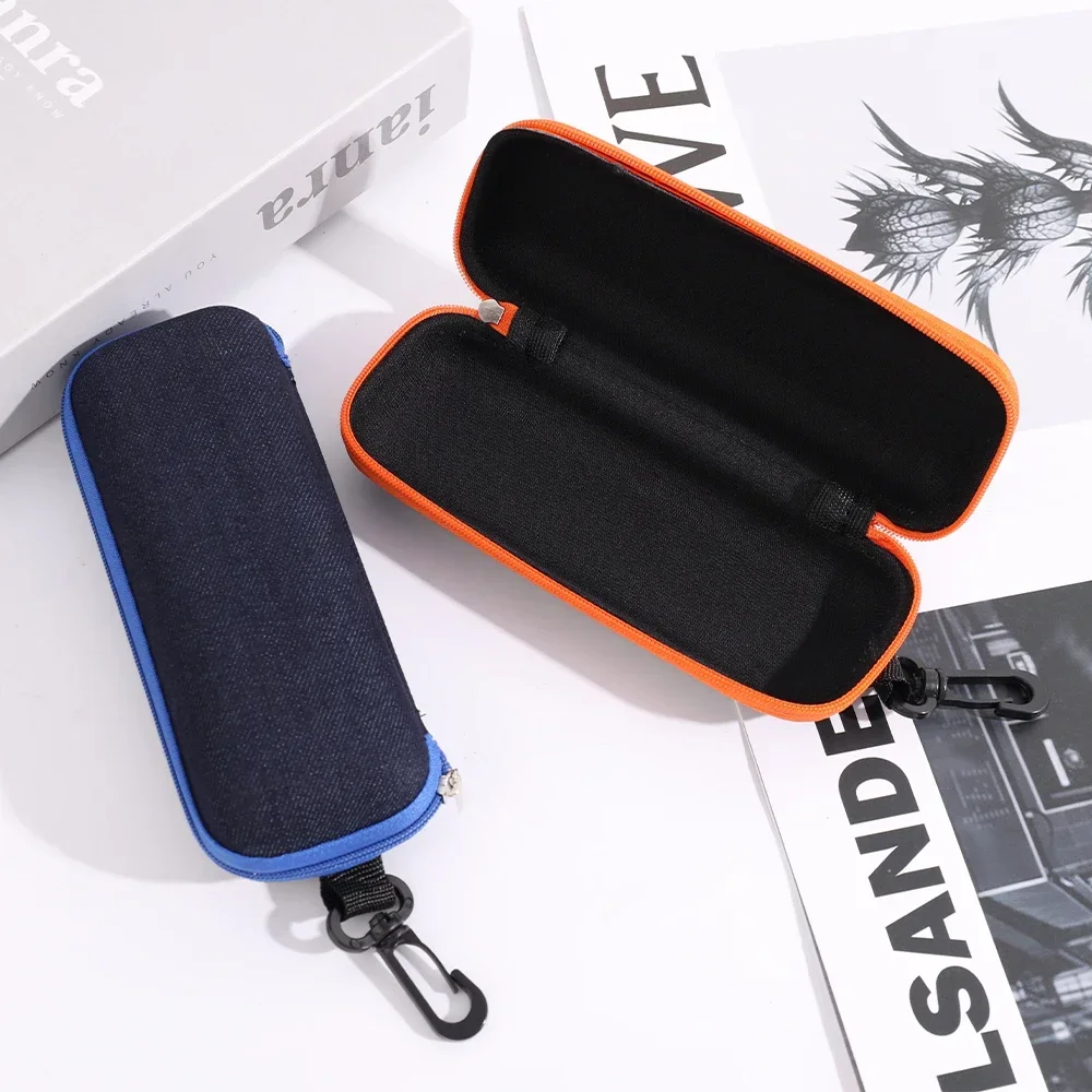 New Portable Eyewear Cases Cover Sunglasses Hard Case for Women Men Glasses Box with Lanyard Zipper Eyeglass Cases Protector