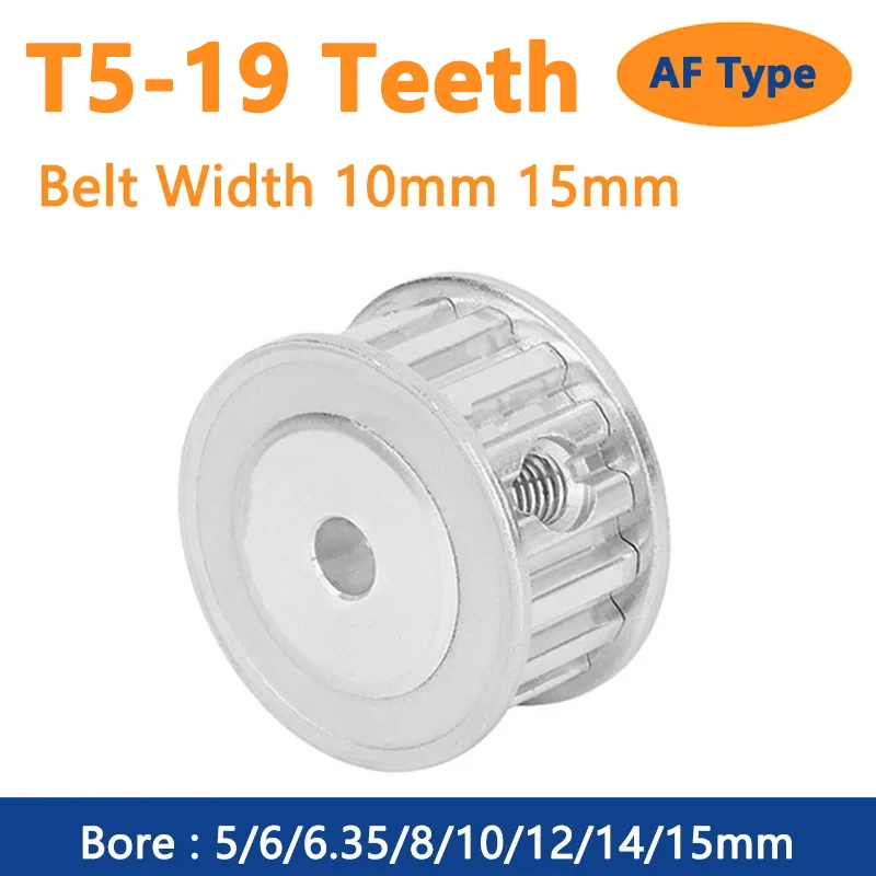 

1pc 19 Teeth T5 Timing Pulley 19T Synchronous Wheel for Belt Width 10mm 15mm Bore 5 6 6.35 8 10 12 14 15mm AF Type Pitch 5mm