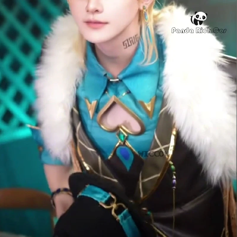 زي تأثيري أفنتورين للرجال ، لعبة شعر مستعار ، الشرف: ستار ريل ، أنيمي بشري ، حفلة هالوين ، ملابس رجالية ، أقراط ، ملصق وشم