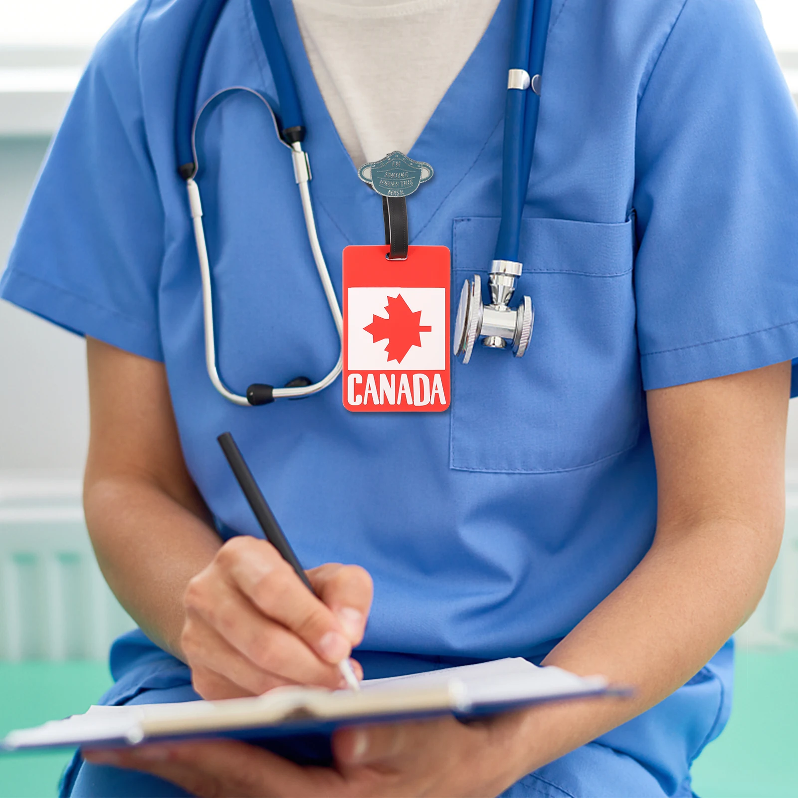 

2Pcs Canada Flag Luggage Tags Suitcase Travel PVC 3D Labels Anti Lost ID Badge Bus Card Holder Durable Textured Design