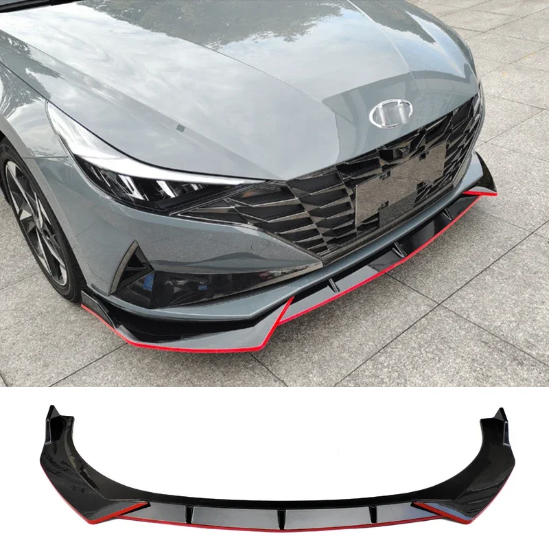 

Front Bumper Lip for Hyundai Elantra CN7 Air Splitter Car Body Kit Spoiler 2020 2021 2022 Black Skirts Accessories