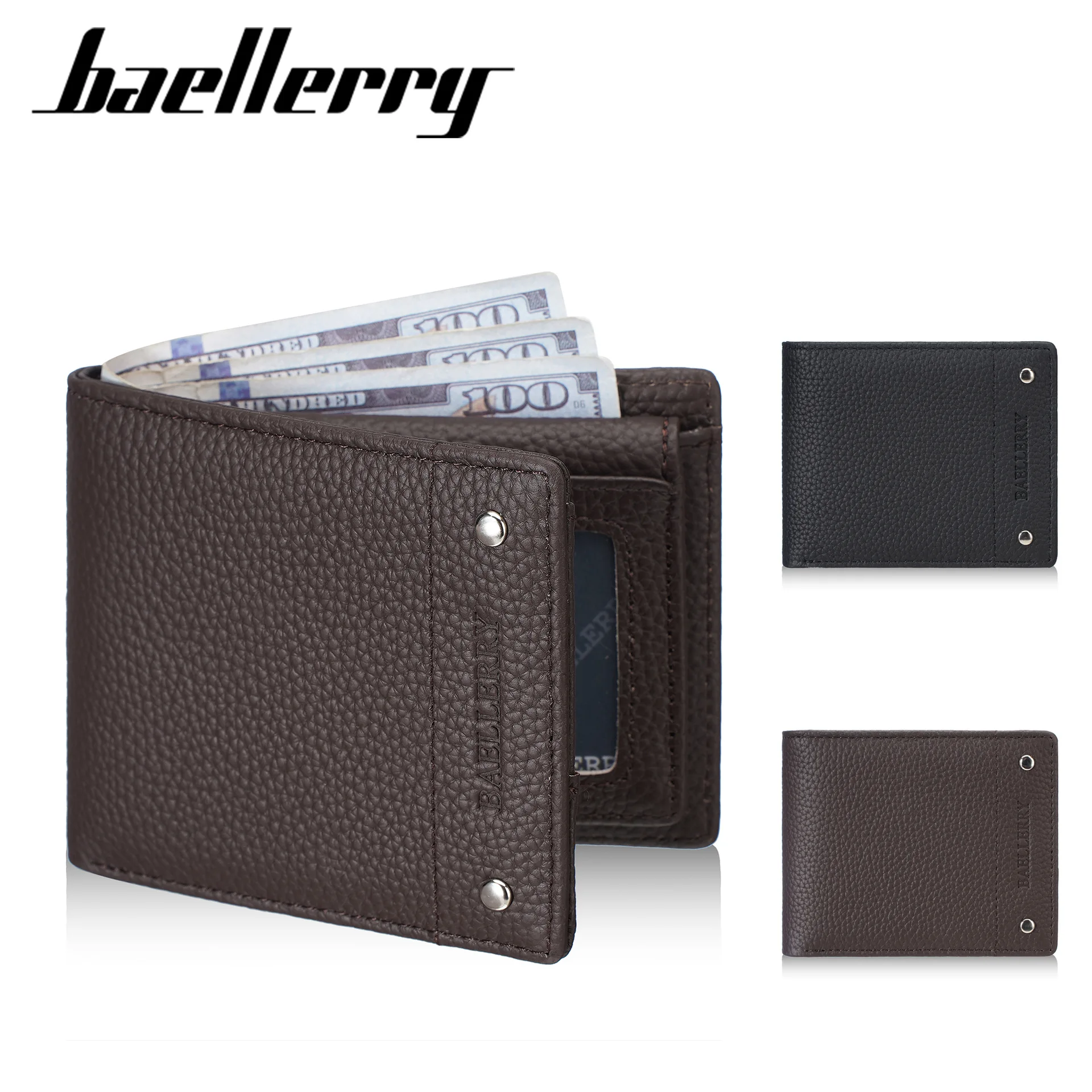 carteira-curta-masculina-baellery-de-1-unidade-9-compartimentos-para-cartoes-com-clipe-de-dinheiro-magnetico-design-elegante-de-rebite-de-metal