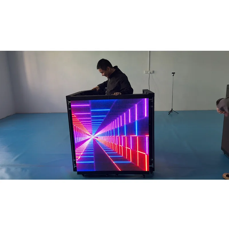 Полноцветный высококачественный мобильный портативный DJ-пульт P3.91, складной светодиодный экран для диджейской сцены, для ночных баров, свадеб и дискотек