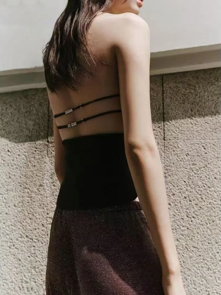 Dolce Sli lavorato a maglia con cinturino Bal Top da donna Faion Nuovo arrivo Inverno 2025 Polsini impreziositi Colletto rovesciato T