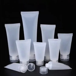 Tubos vacíos de plástico transparente esmerilado para cremas, envases de loción, 15ml, 20ml, 30ml, 50ml, 100ml, 50 piezas/100 unidades