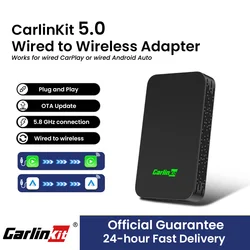 Carlinkit 5.0 2air CarPlay Android Auto Wired to Wireless Adapter for Car Intelligent Systems Upgrade Ble Wifi Seamless Connect