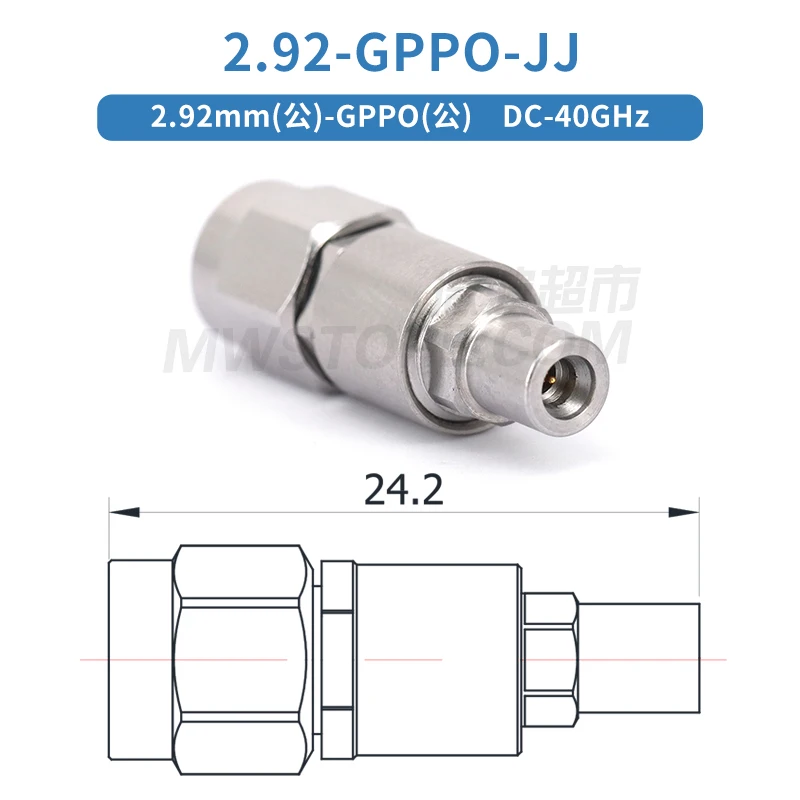 Adapter 2,92 mm na GPPO, 2,92/GPPO-JJ/JK, 2,92/GPPO-KJ/KK,