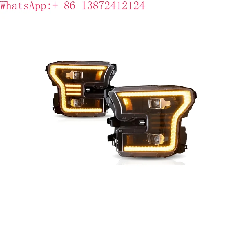 

Projector LED Headlights for Ford F-150 2015-2017 XL, XLT, Lariat, King Ranch, Platinum, Limited W/ Dynamic Animation DRL