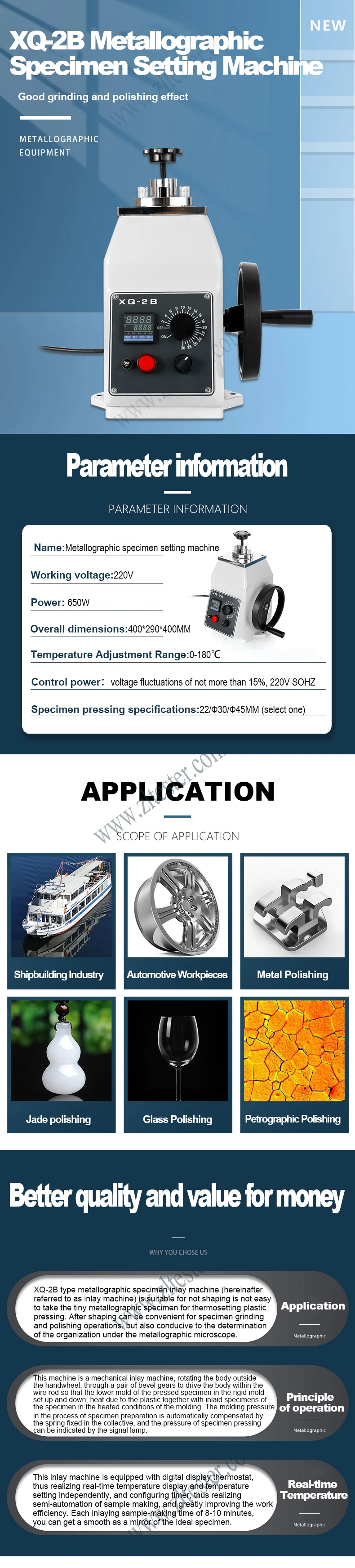 SQ-80 Metallographic Mounting Machine Sample Mounting Press Machine