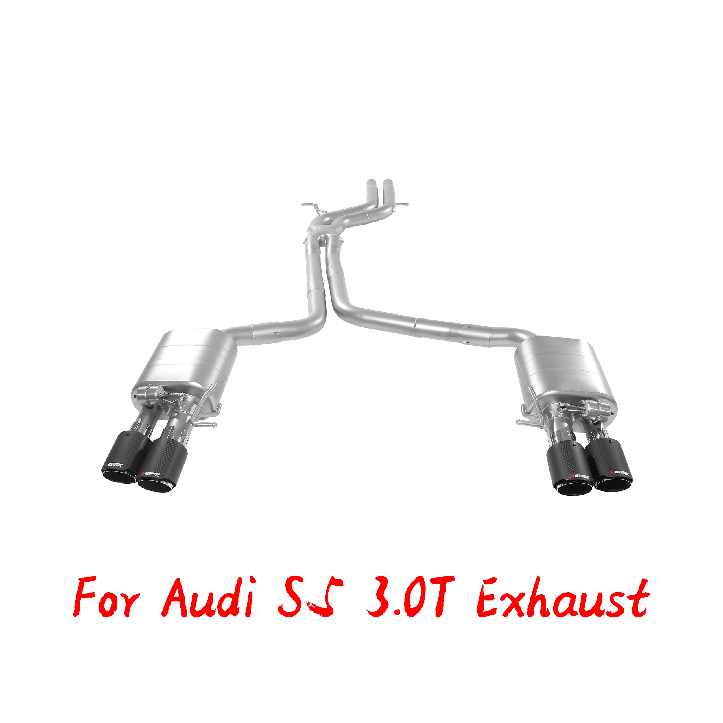 OEM For Audi S5 B8 2009-2017 3.0T Car Catback Exhaust System Pipe Stainless Steel Vacuum / Electric Valve Muffler Remote Control