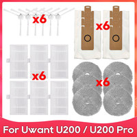 Fit For Uwant U200 / U200 Pro / Edison 2 Plus U250 Roller Side Brush Filter Mop Pad Dust Bag Robot Vacuums Part Accessories