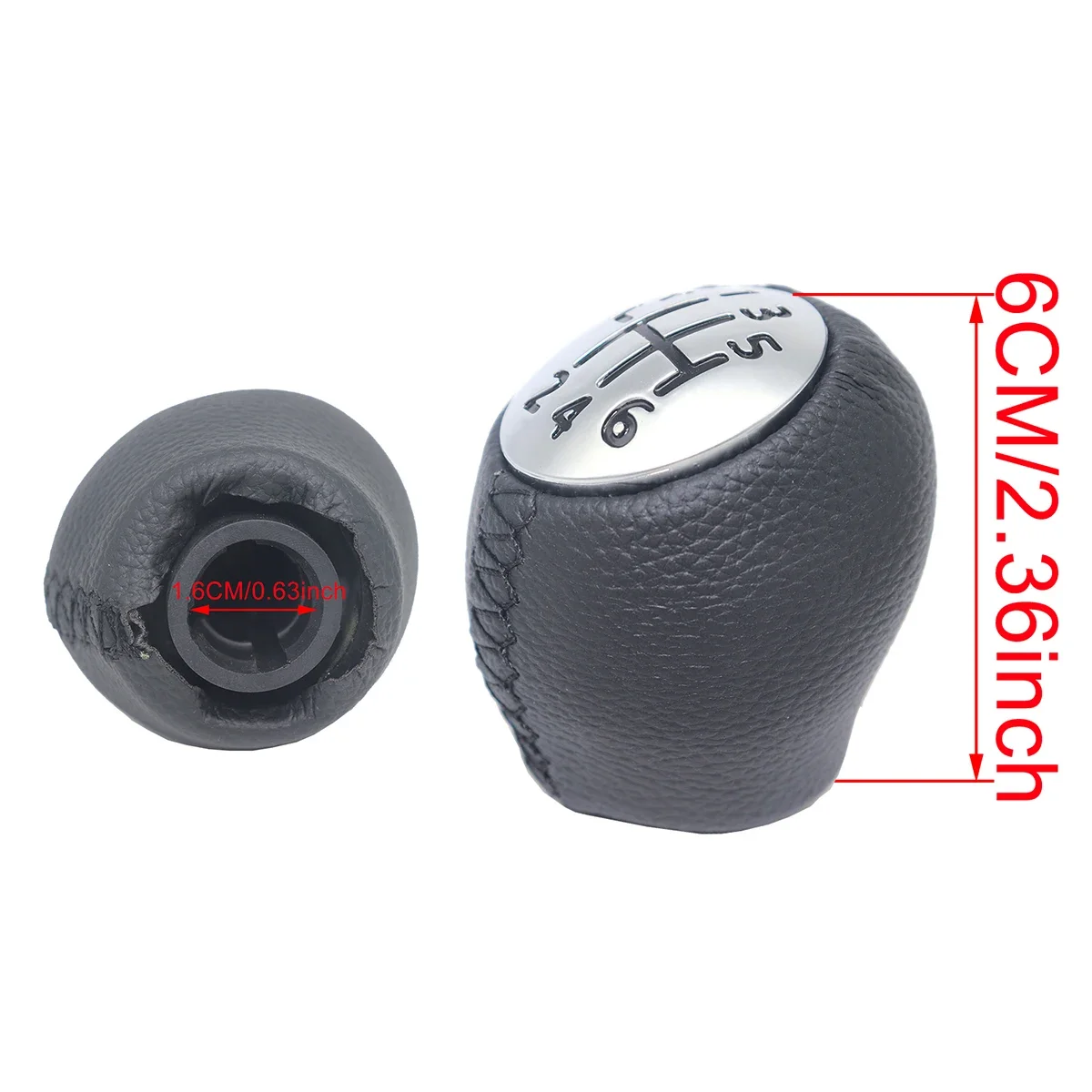 6 Speed Car Gear Shift Knob Level Stick Shifter Handle Head For Vauxhall Opel Vivaro Movano 10-2016 Chrome Cap Black Character