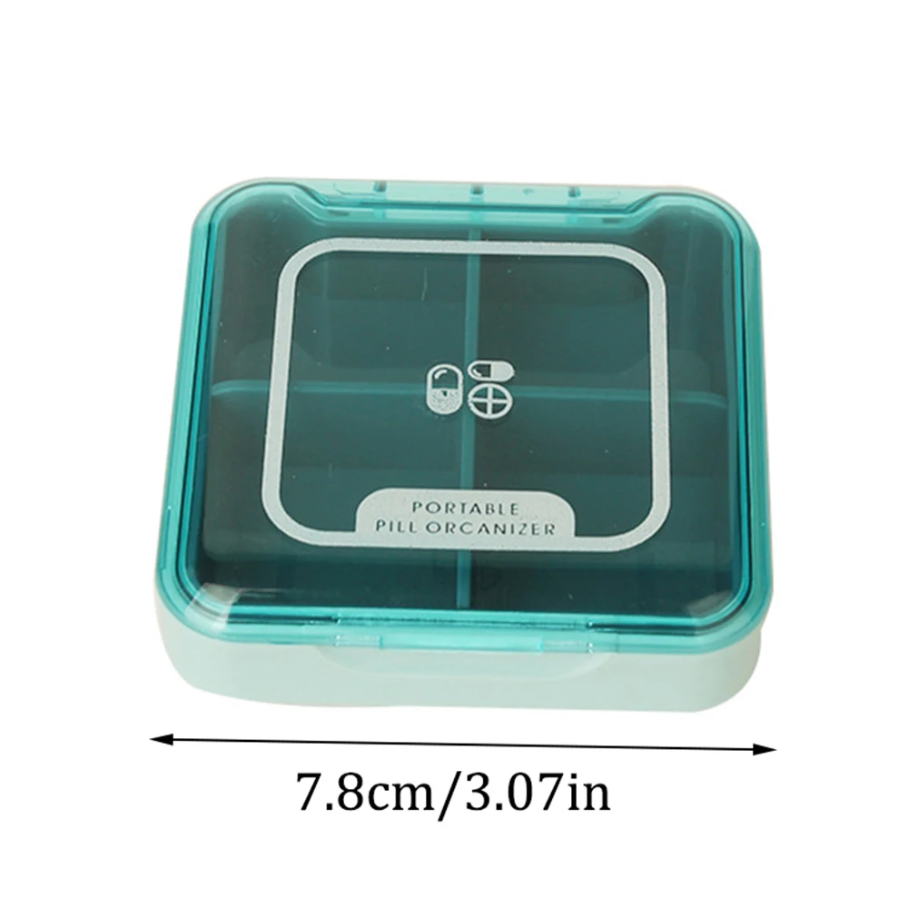 1 Piece Portable 4-Cell Small Medicine Box, Sealed Moisture-Proof, Portable Medicine Storage Box, Suitable For Travel, Outdoor