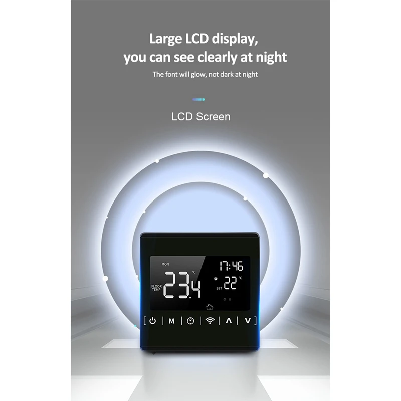 Wifi Slimme Thermostaat, 1823 16a Elektrische Verwarming Temperatuur Afstandsbediening Lcd Touch Screen Verwarming Thermostaat