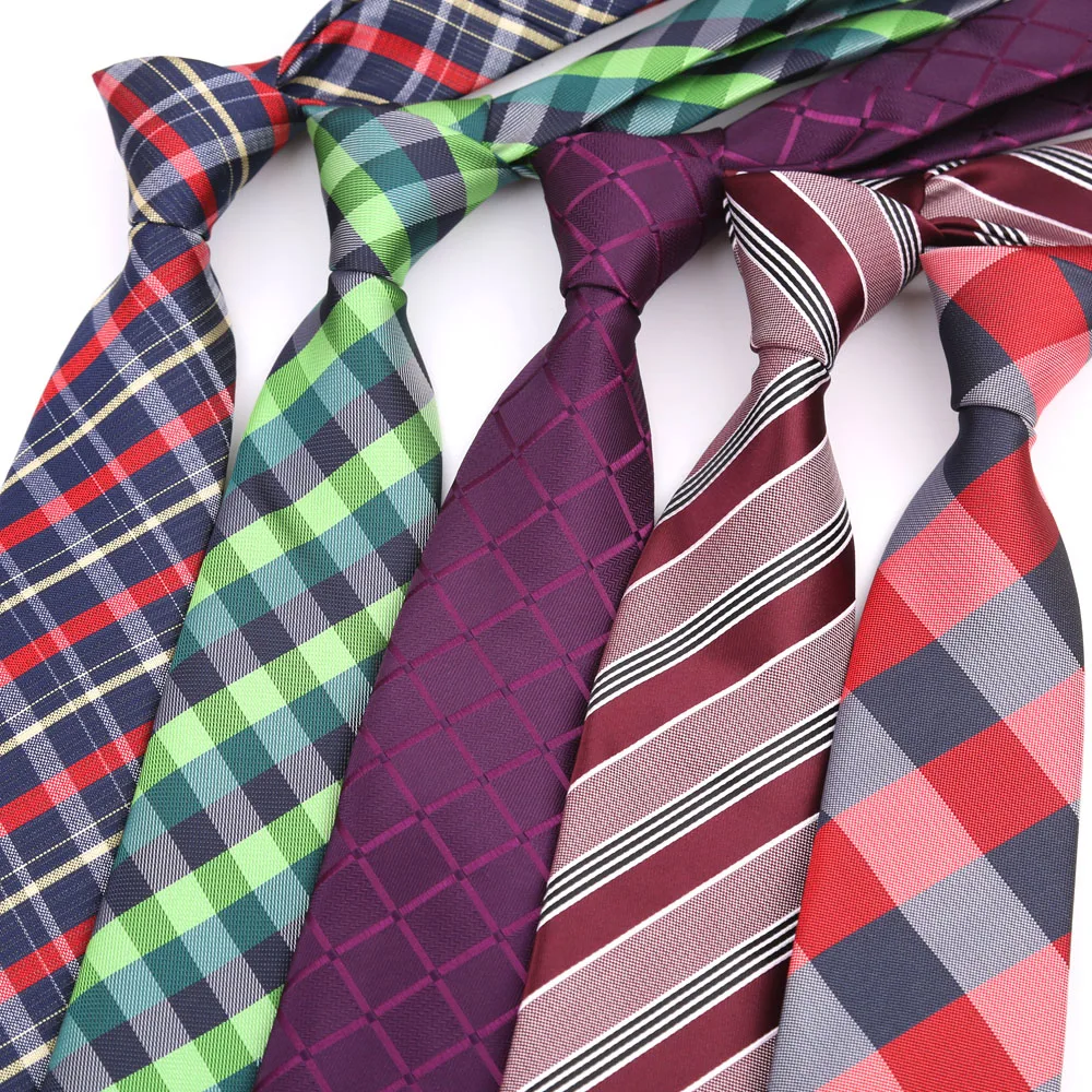 Krawatte Gravatas Mode Großhandel Gewebte 8 cm Gestreifte Krawatte Hochzeit Zubehör Blau Mann Plaids Fit Gruppe Party Büro Krawatten