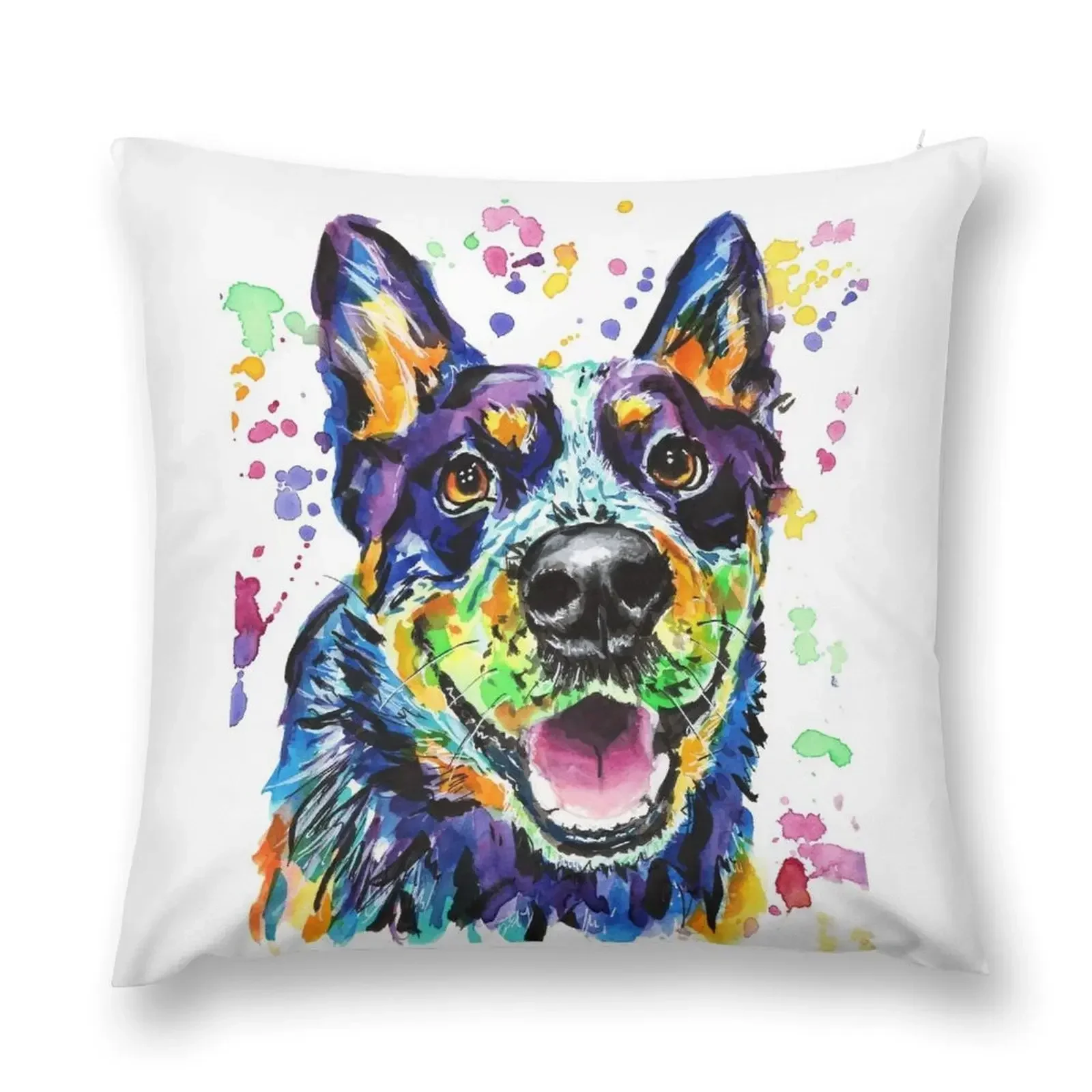 

Watercolour Blue Heeler Throw Pillow ornamental pillows Covers For Sofas Sofa Cushion Bed pillowcases pillow