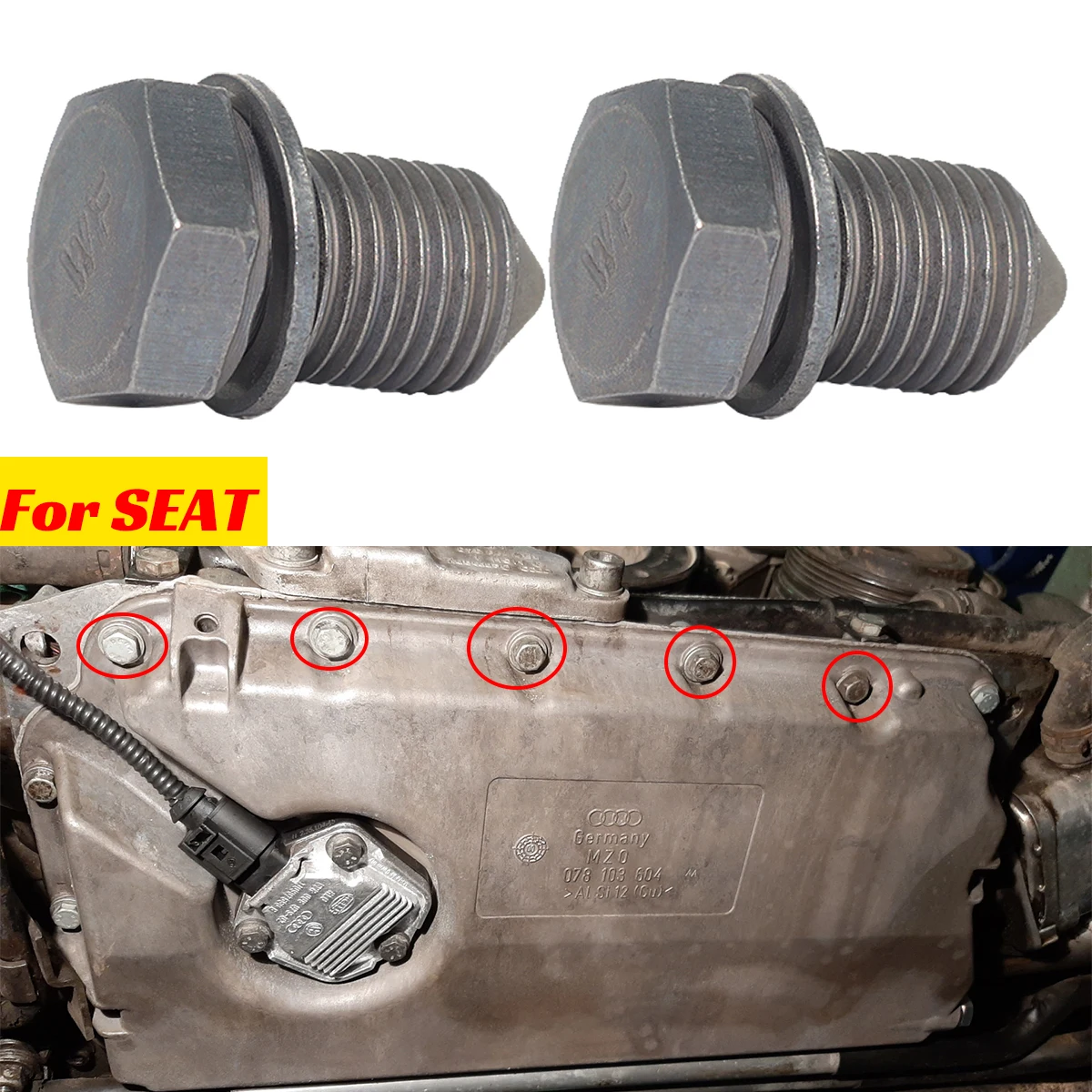 

2X Engine Oil Sump Pan Plug For Alhambra Altea Arosa Cupra Ateca KH7 Exeo M14x1.5x22 Drain Seal Washer Screw Thread Accessories