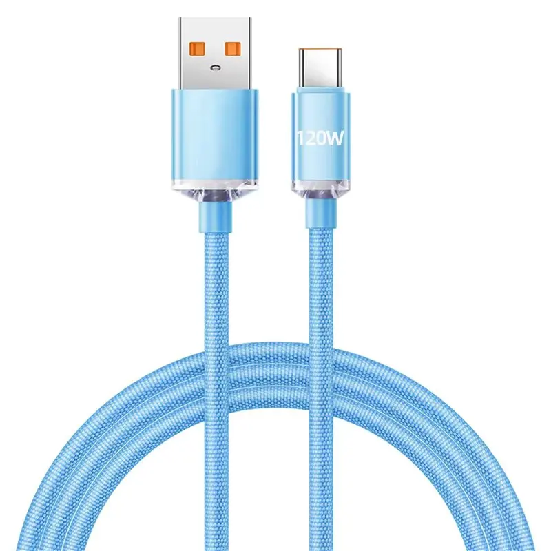 

120W Quick Charge USB-C Cable Type-C to Type-C Fast Charging Cord Multicolor Phone Cables Accessories for Samsung Xiaomi Huawei
