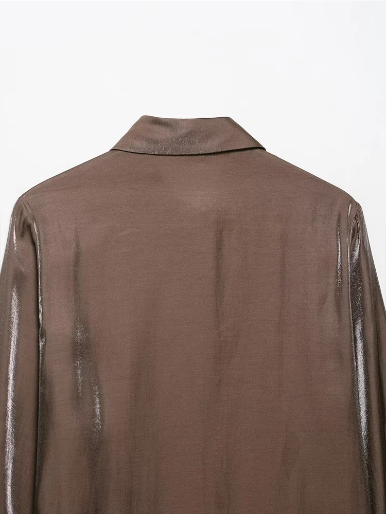 Eleganckie koszule damskie w tęczowych kolorach, modne w 2025 roku, z długim rękawem, streetwearowe, codzienne bluzki i koszule damskie, elegancki top.