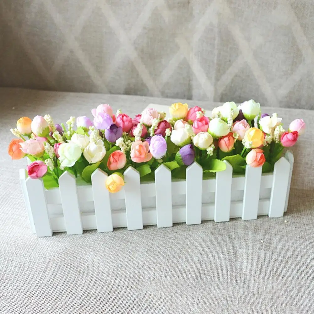 Wooden Flower Pot, Fence Plant Basket, Planter Container, Home Garden Wedding Decoration, Flowers Wooden Barrier Planter Box