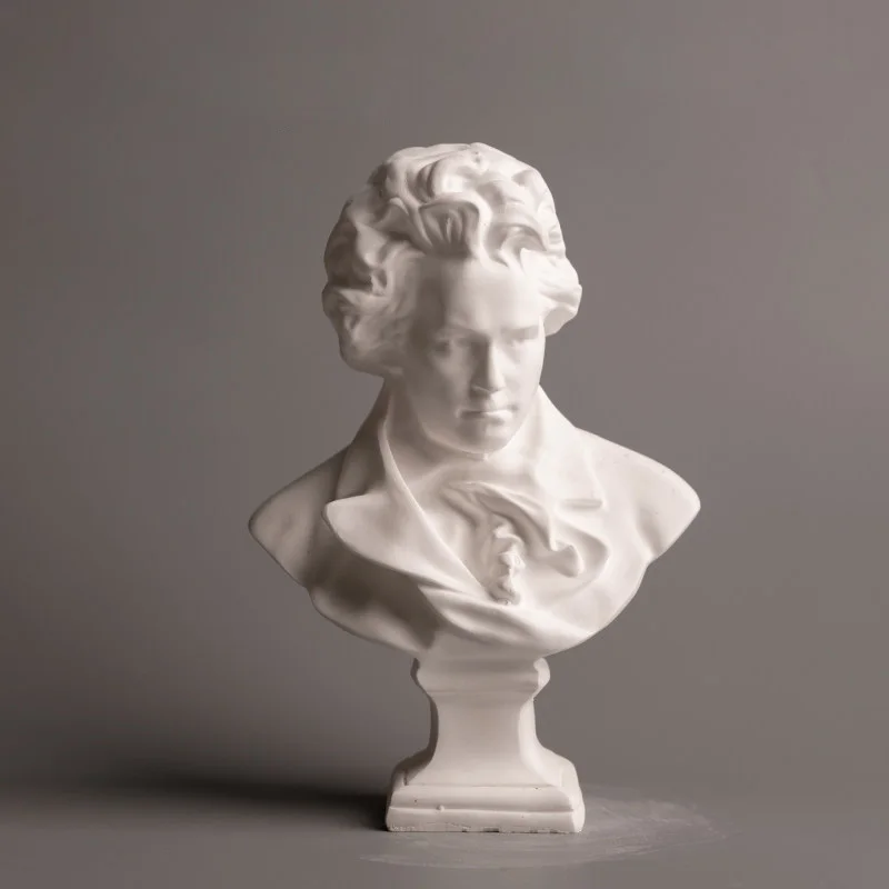 European modern minimalist vintage Beethoven sculpture figure sketch small head ornament plaster statue home décor