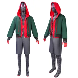 Anime Super Miles Morales Costume Adult Unisex Super 3D Printing Zipper Jacket with Boyduist Halloween Party Clothing