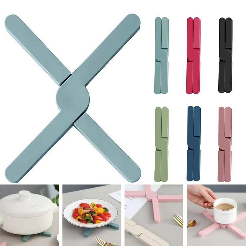 

X Shape Silicone Table Mat Heatproof Non-Slip Pad Foldable Placemat for Pots Pans Kitchen Countertop Dining Decor Easy Clean